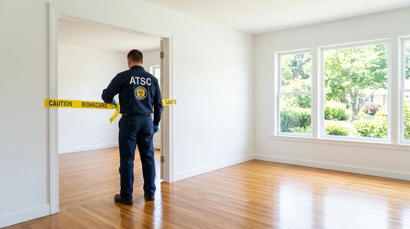 Certified biohazard cleanup crew performing Crime Scene Cleanup in Willoughby